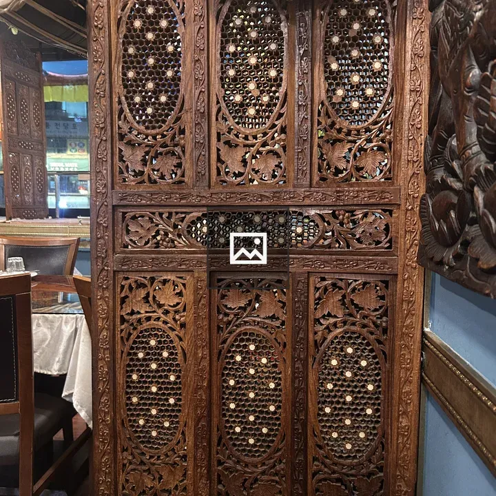 Intricately Carved Wooden Screen