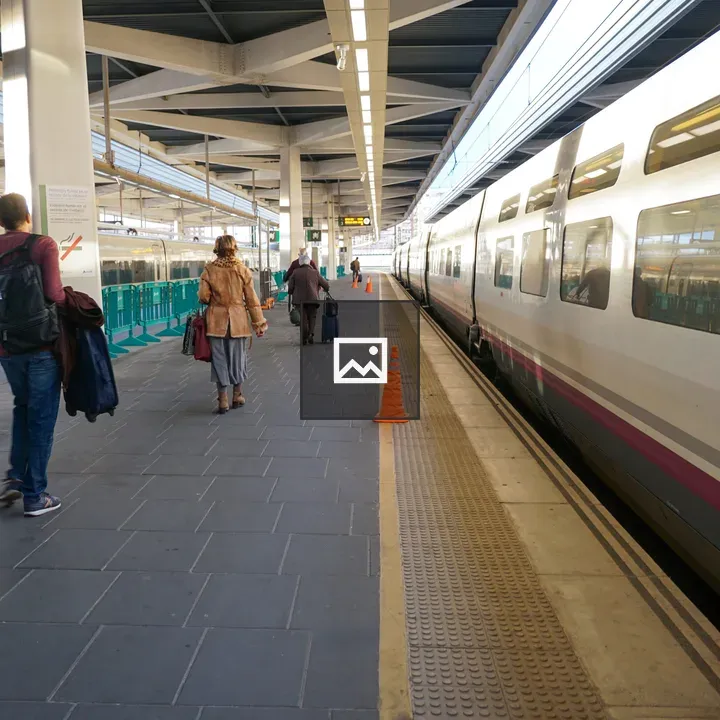 Train Station Platform with People