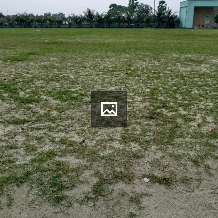 Open field under cloudy sky
