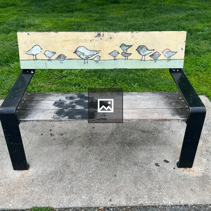 Wood and Metal Bench