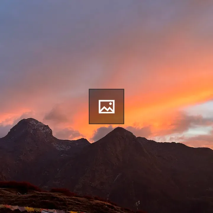 Mountain summits at sunset