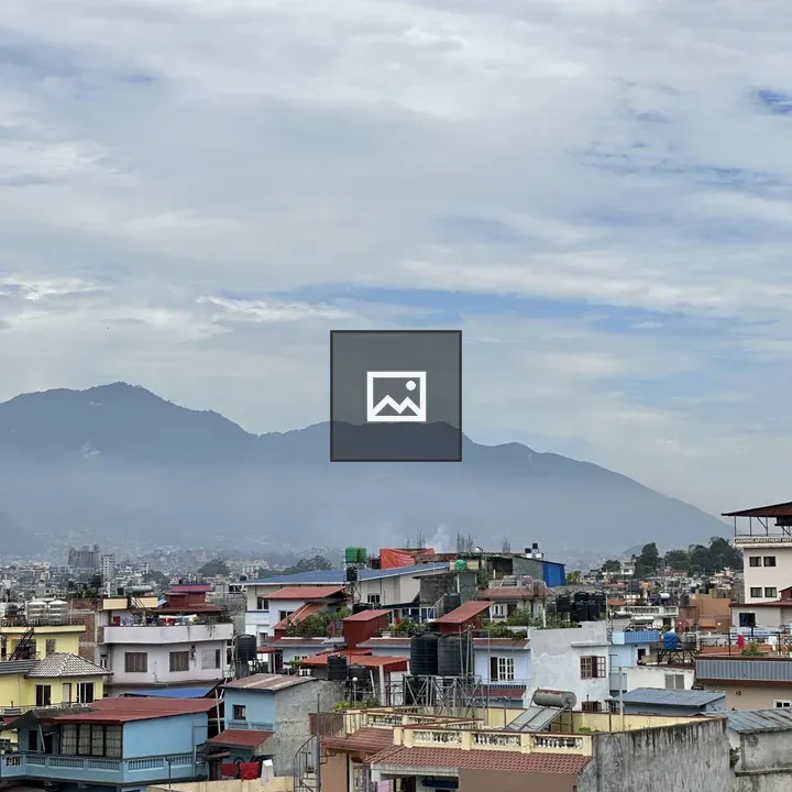 Houses in Kathmandu with Mountain Backdrop