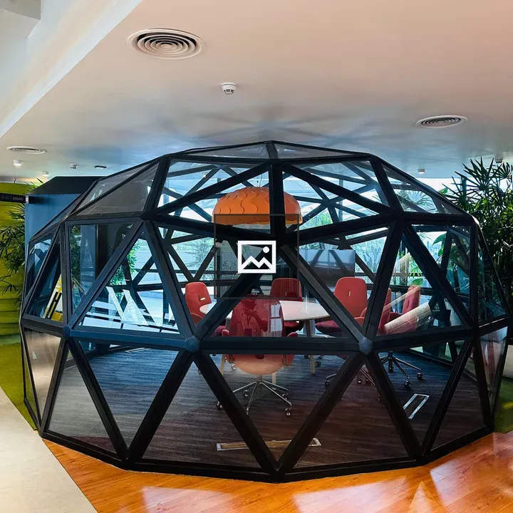 Modern glass office meeting room
