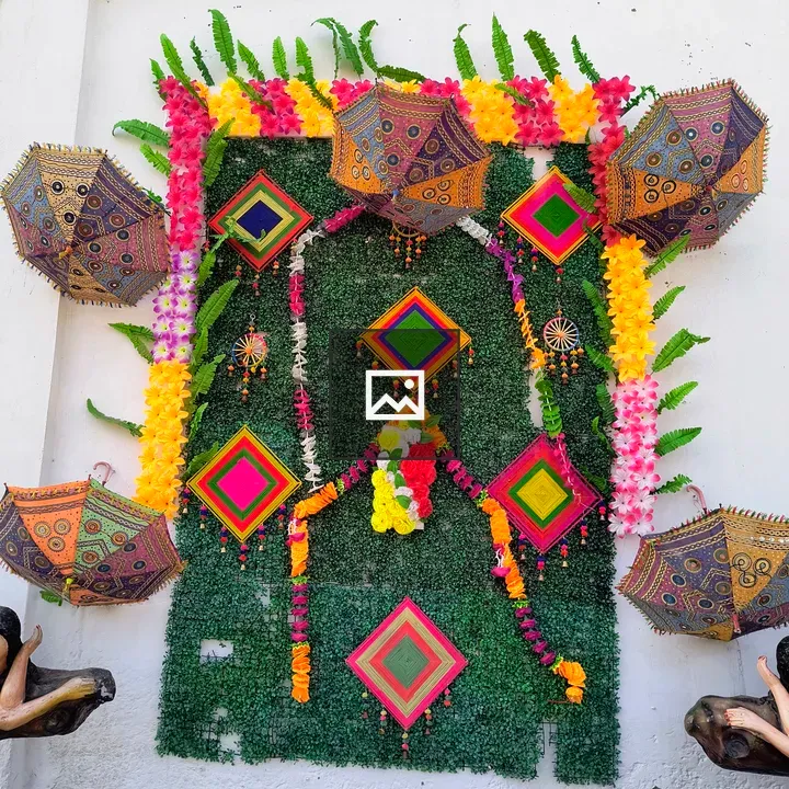 Wall Decoration with Floral Garlands
