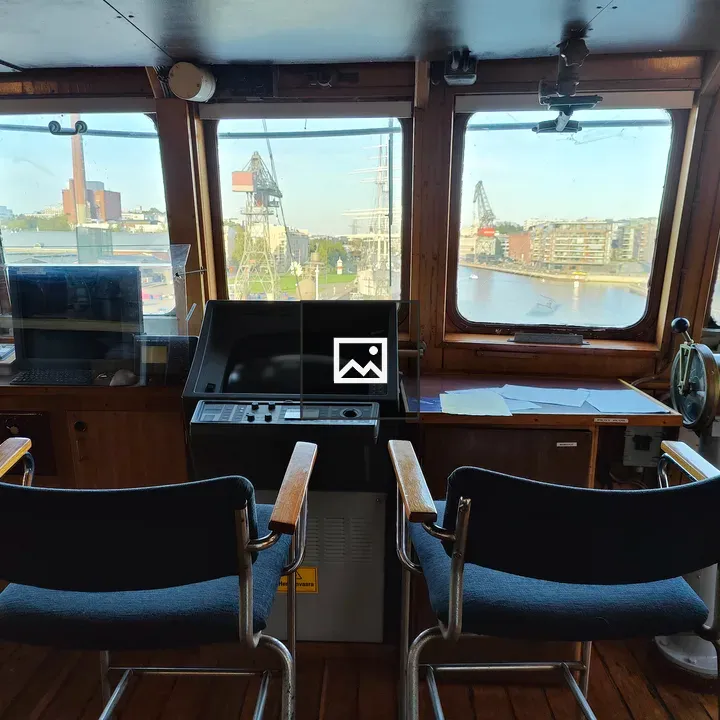 Ship's bridge with chairs