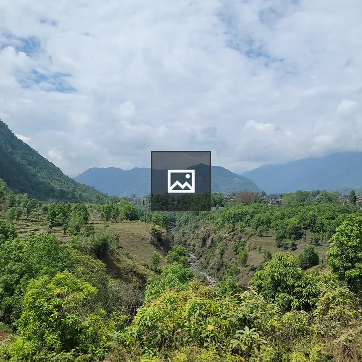 Scenic landscape with green hills
