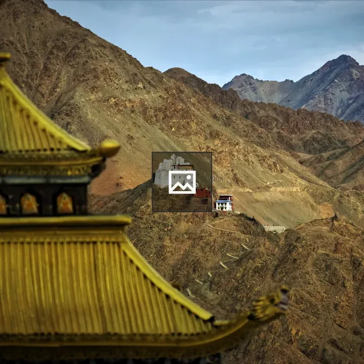Leh cliffside village view