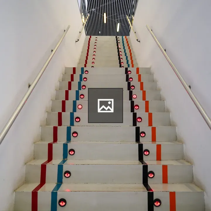 Staircase with Multicolor Lines