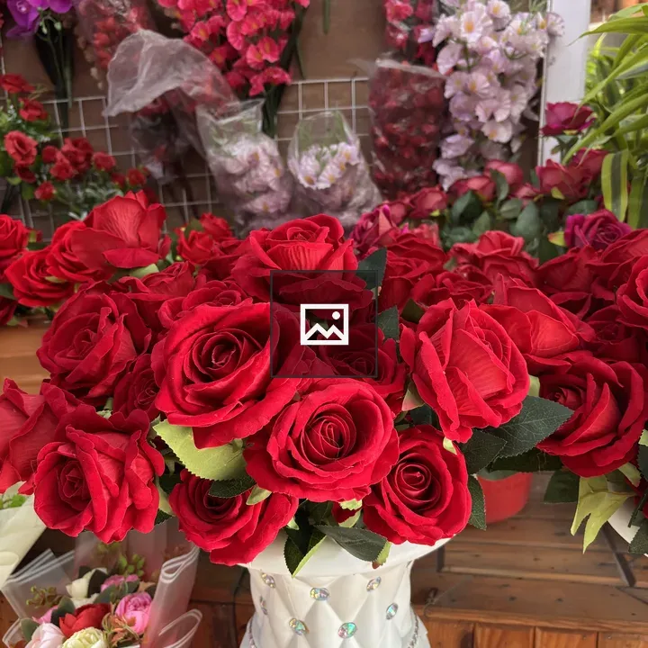 Bouquet of red artificial roses