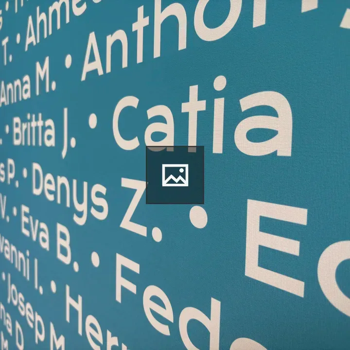 Names on a very large sign