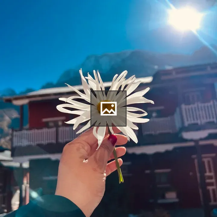 Hand with Daisy Against Sky