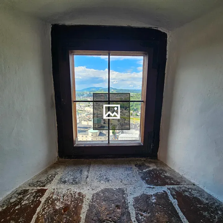 Window View of Salzburg rooftops