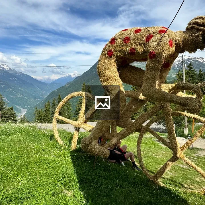 Cyclist Sculpture of Straw