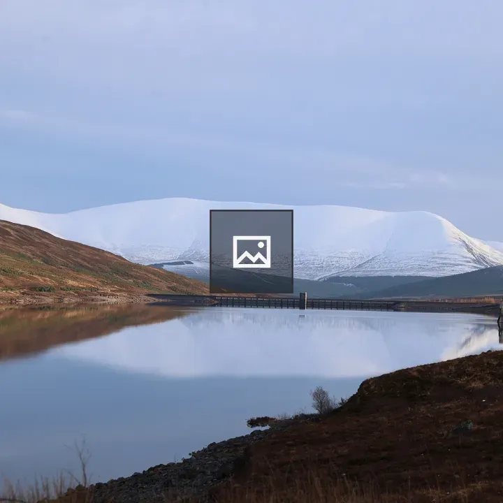 Snowy Ben Wyvis and Loch Glascarnoch