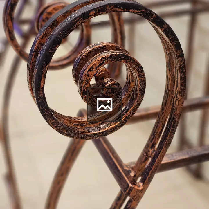 Rusty spiral iron frame