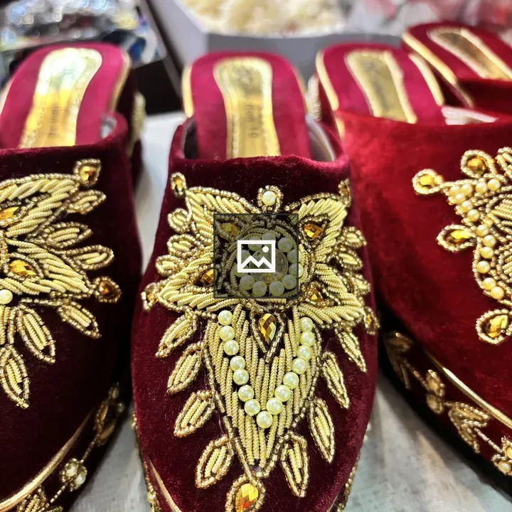 Maroon Velvet Slip-On Shoes