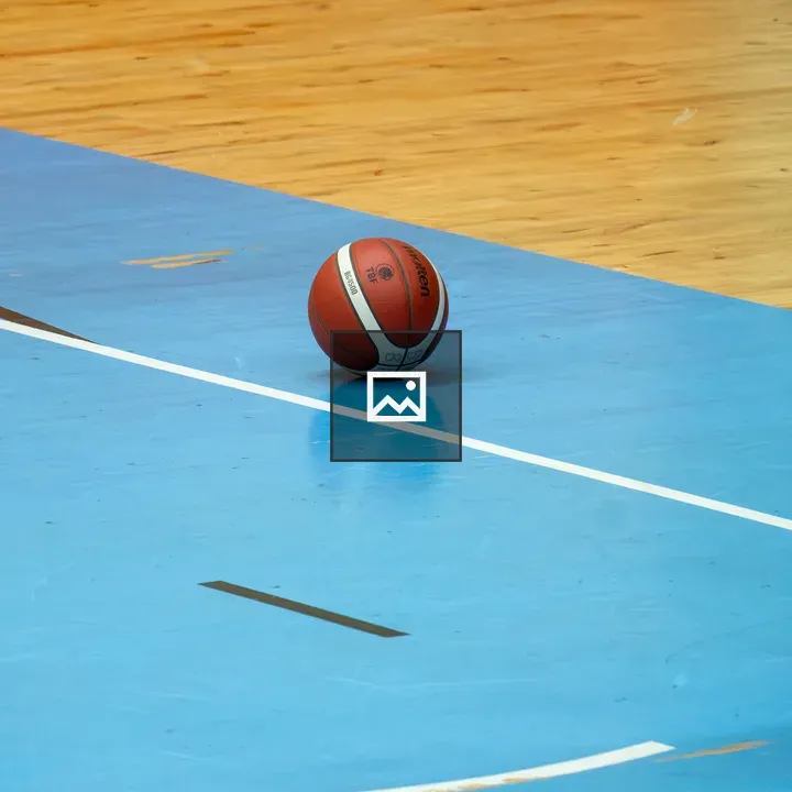 Basketball on Court Floor
