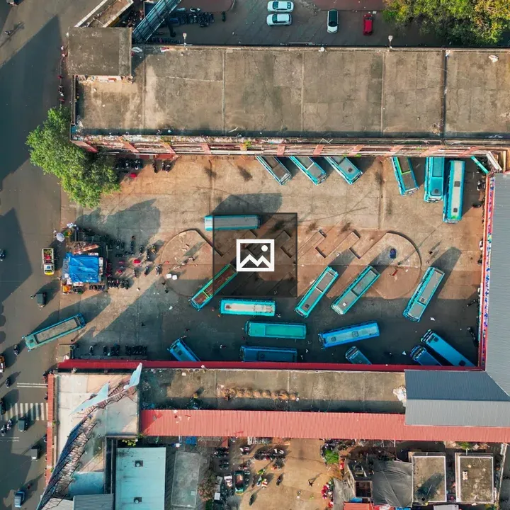 Ariel view of the old Bus Stand Kozhikode