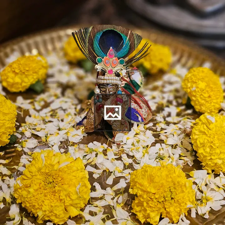 Krishna Idol on Brass Plate