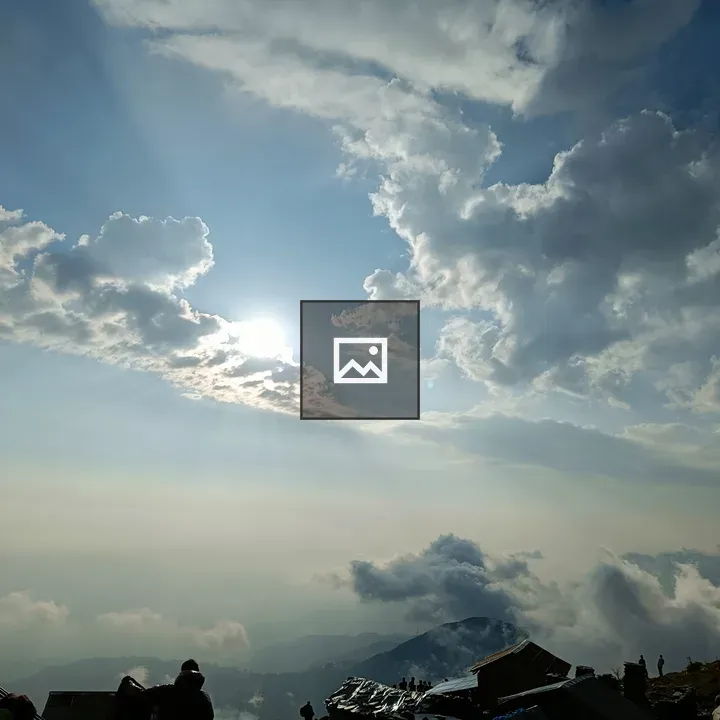 Mountain range with sun rays