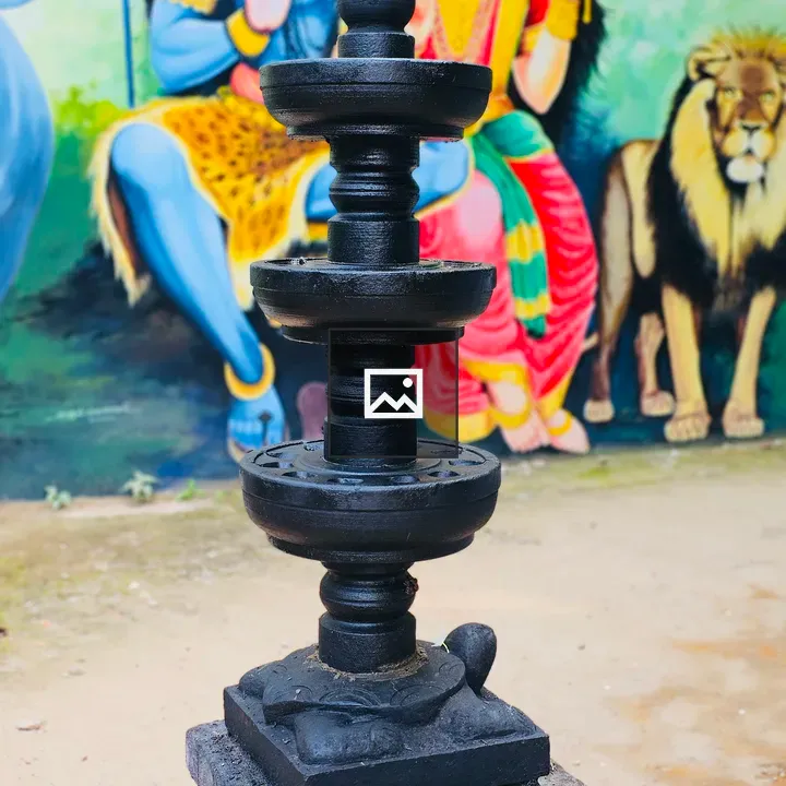 Black stone temple lamp