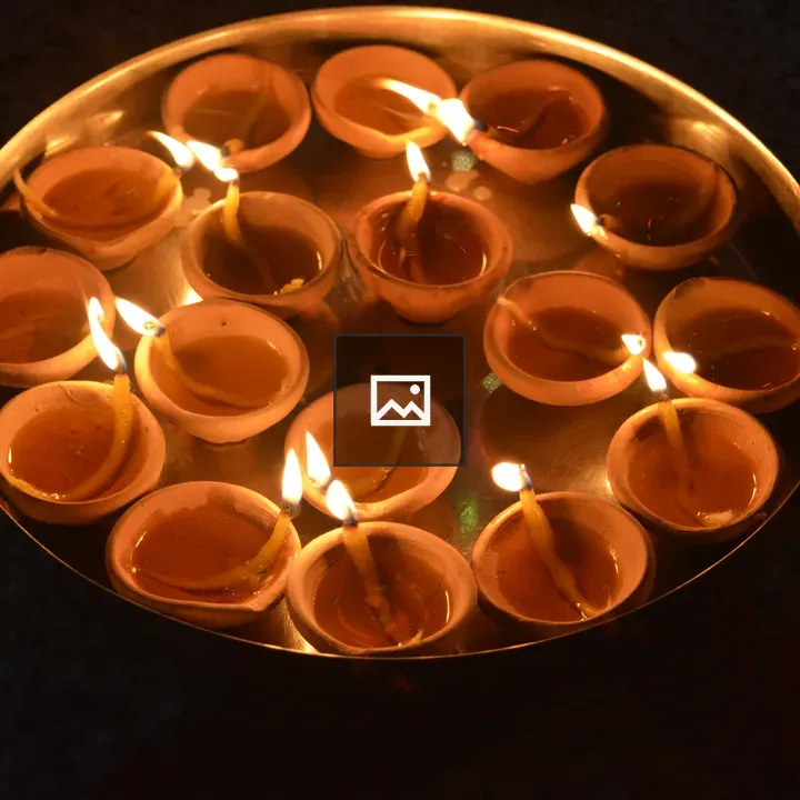 Oil lamps platter for Diwali