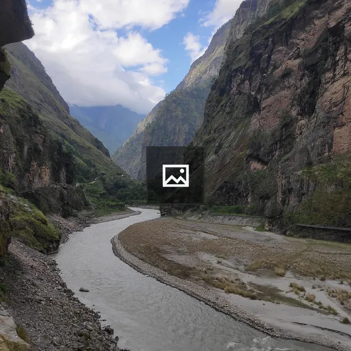 Mountain range with river