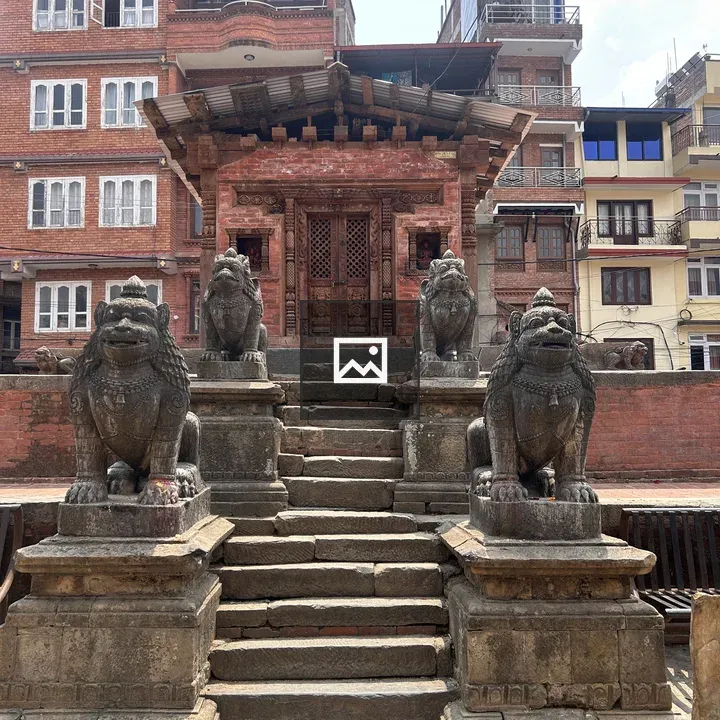 Stone Steps with Lion Statues