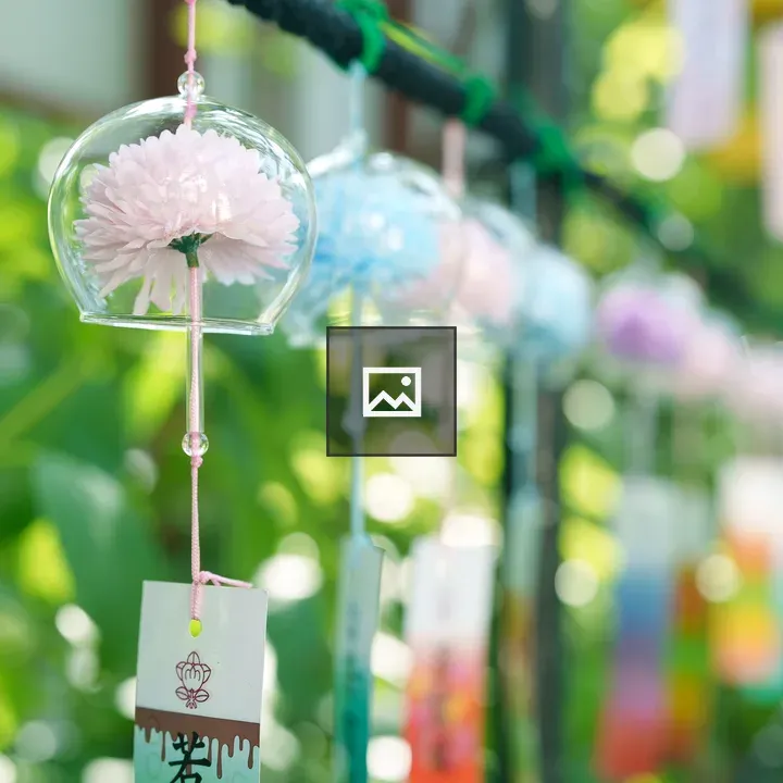 Colorful glass wind chimes