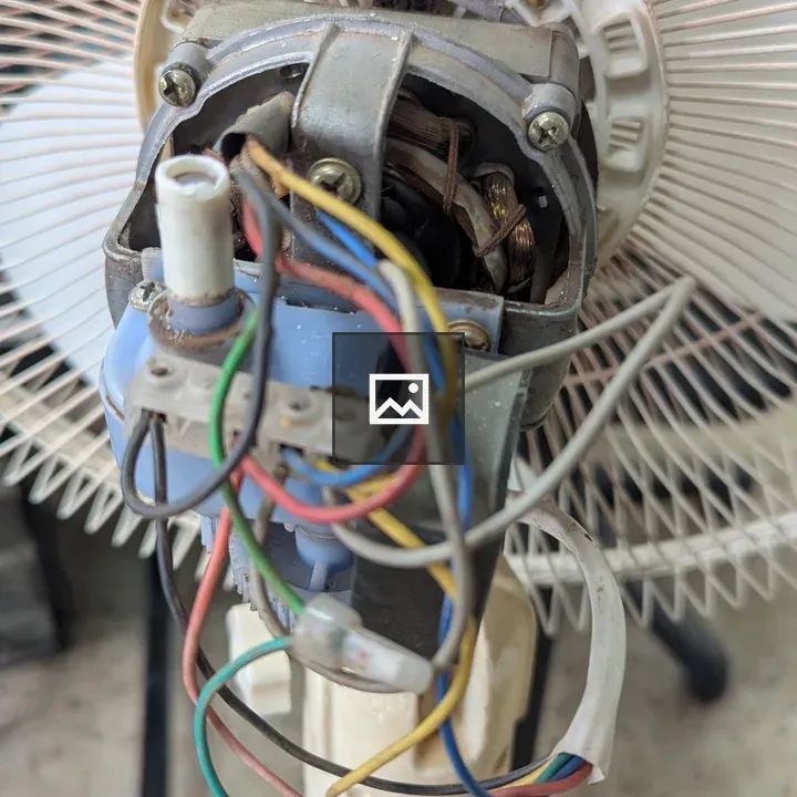 Electric fan motor close-up