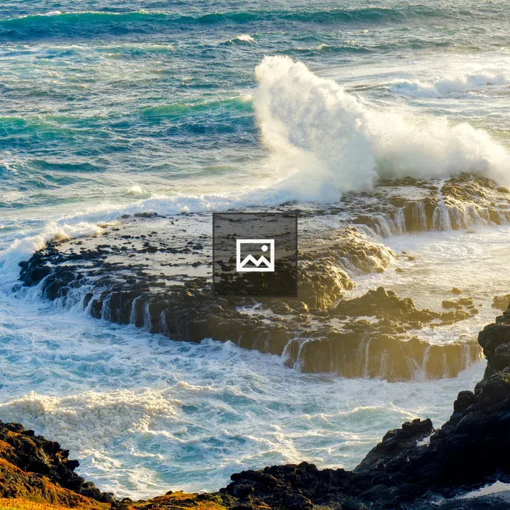 Wave Crashing on Rocks