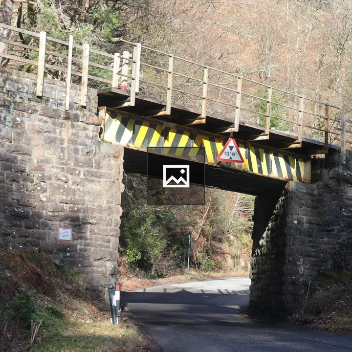 Rail over road bridge in Highlands