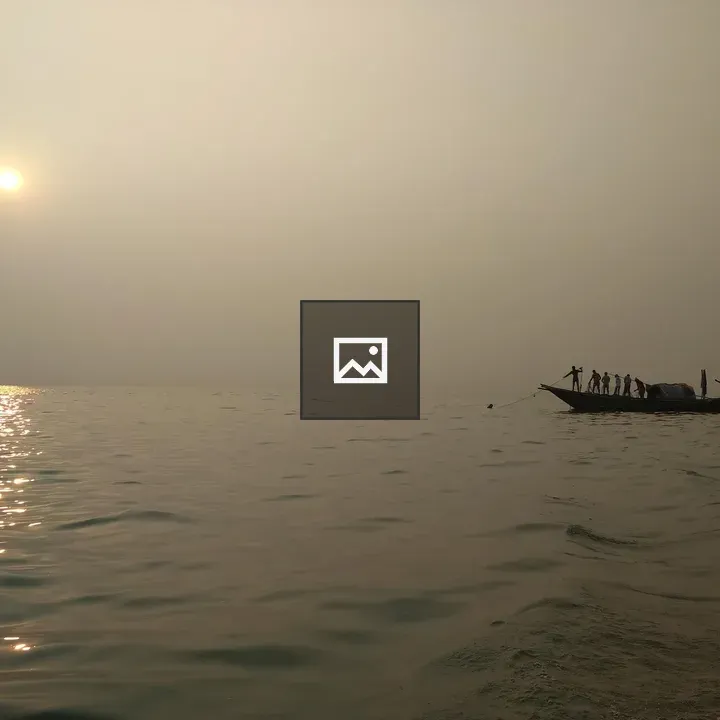 Fishing at Sunset on River