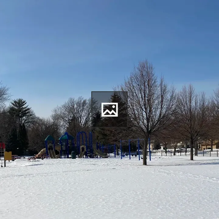 Park in Sunny Winter Day
