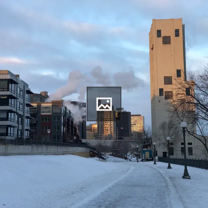 Winter street view in Twin Cities