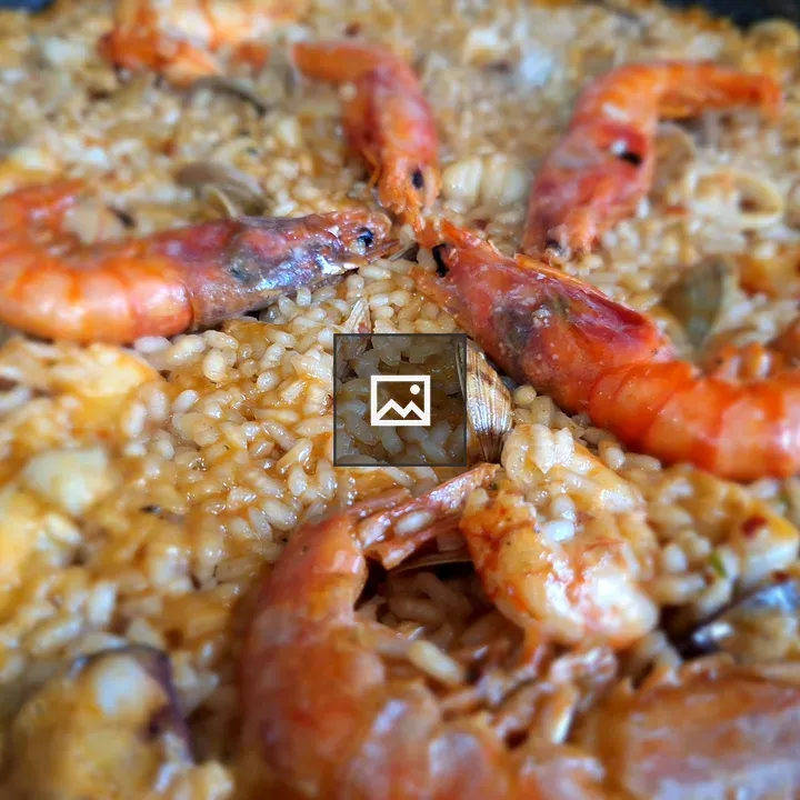 Paella dish in landscape setting
