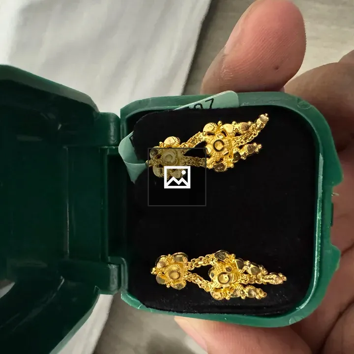Gold Earring Set in Green Box