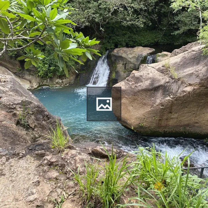 Natural pool with waterfalls
