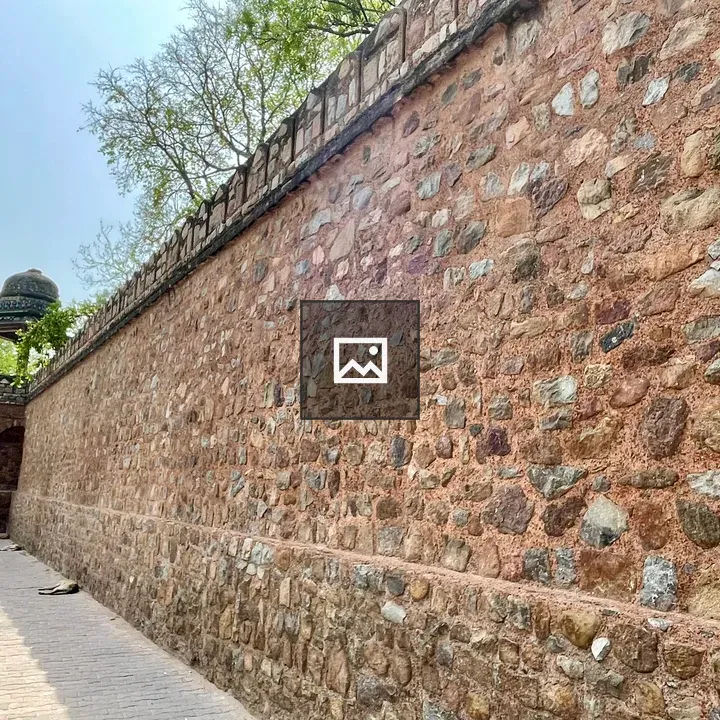 Long stone fort wall with chhatri