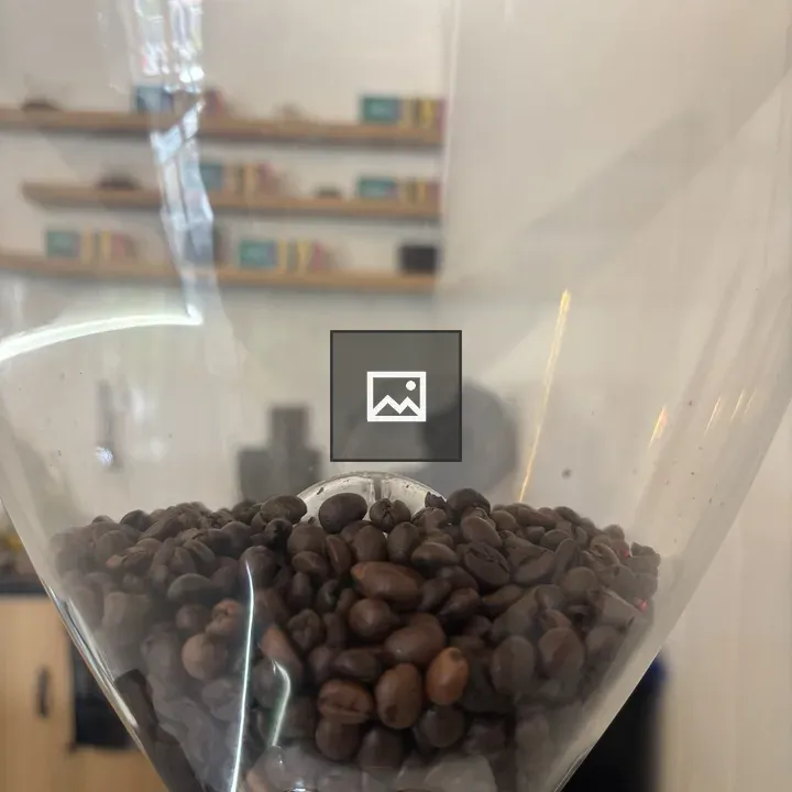 Coffee grinder with dark beans