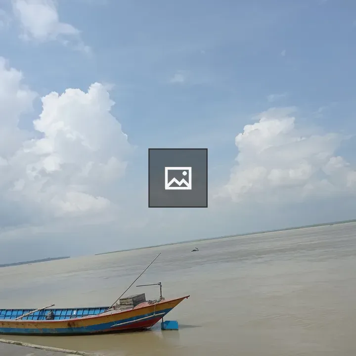 Traditional wooden boat on Padma River