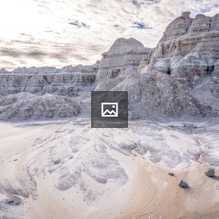 Badlands Wall in Gray Landscape