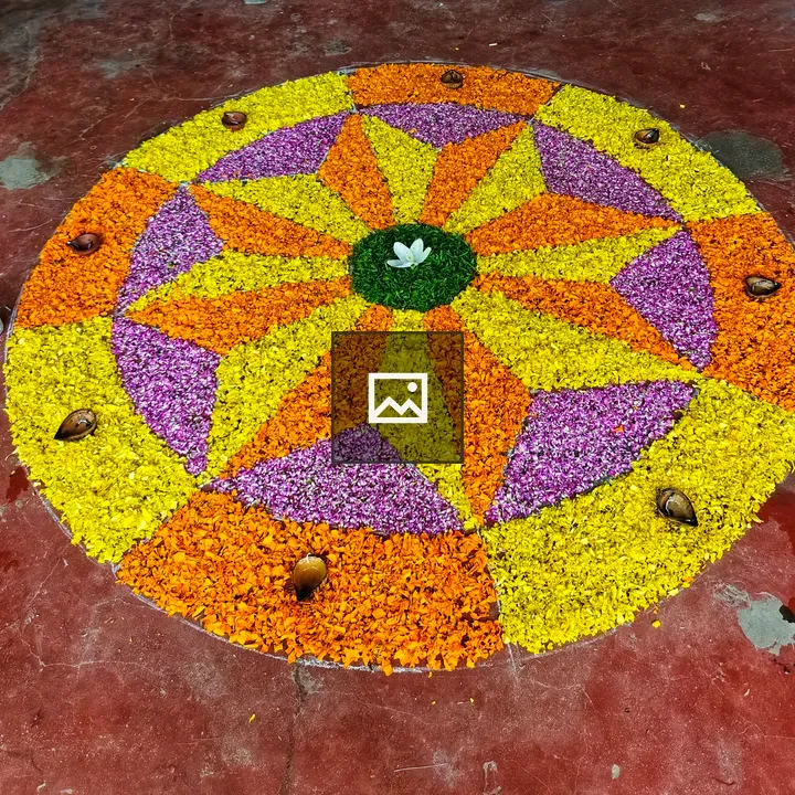 Colorful flower rangoli