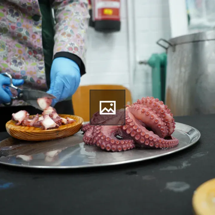 Octopus dish at table