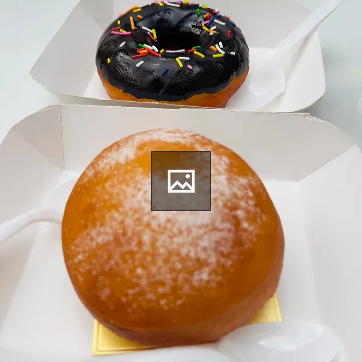 Two Donuts in Paper Trays
