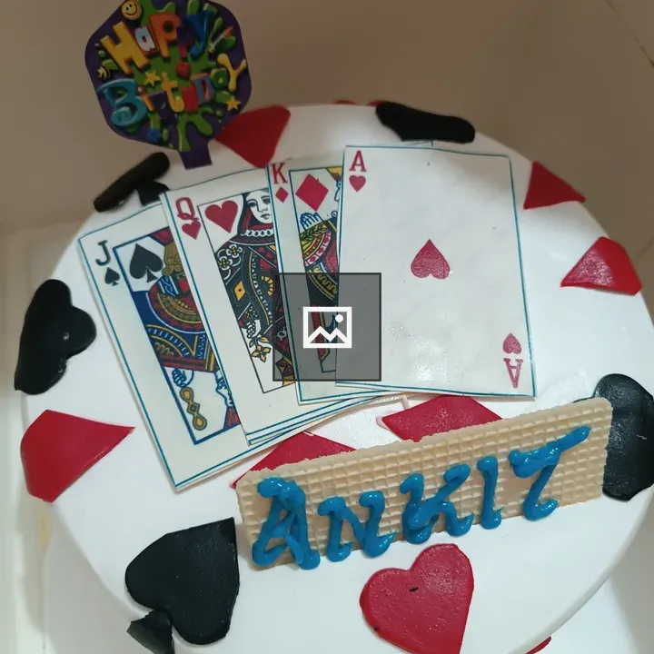 Birthday cake with playing cards design