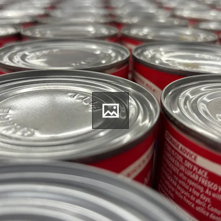 Closeup of Soup Can Lids Grid