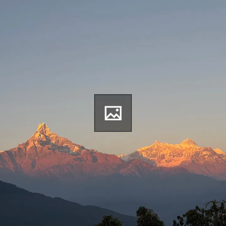 Snowy Mountain Sunset Panorama
