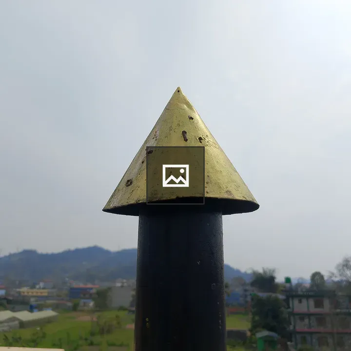 Metallic spire close-up