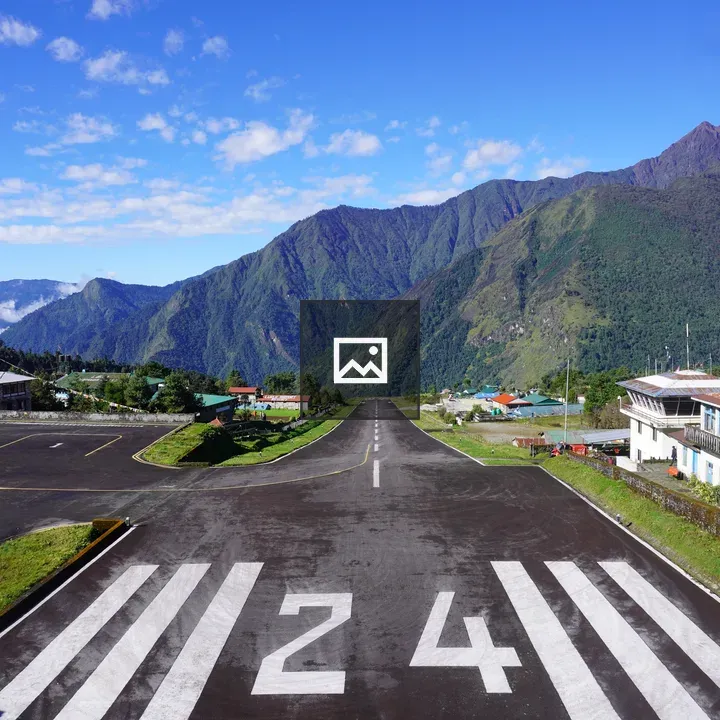 Lukla Airport runway scene